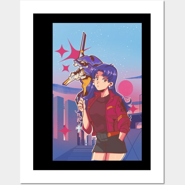 misato katsuragi Wall Art by invaderceles